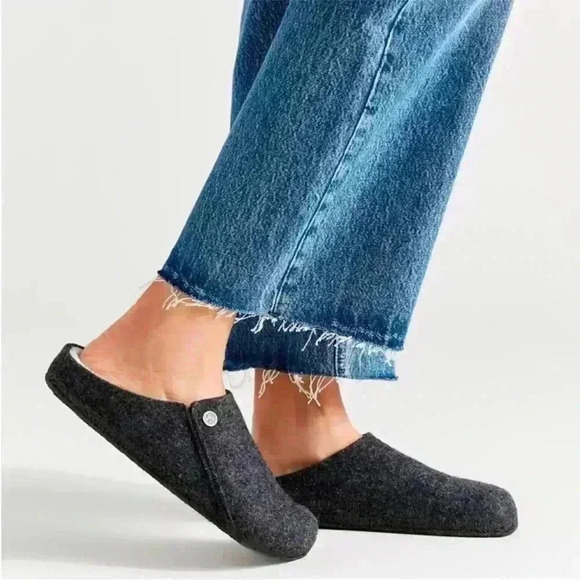 Birkenstock Shoes - Birkenstock Zermatt Genuine Shearling Lined
Slipper Dark Gray Size 40